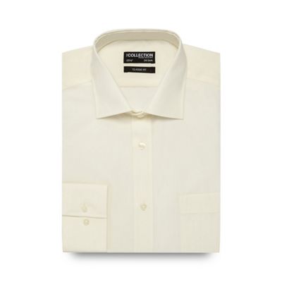The Collection Big and tall cream plain regular fit shirt
